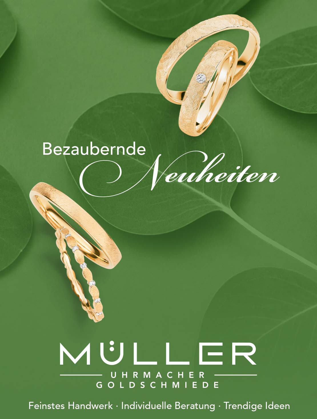Bezaubernde Neuheiten in unserer Trauringkollektion bei Müller Schmuck in Aichach