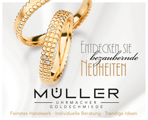 Außergewöhnliche Trauringe bei Müller Uhrmacher Goldschmied in Aichach